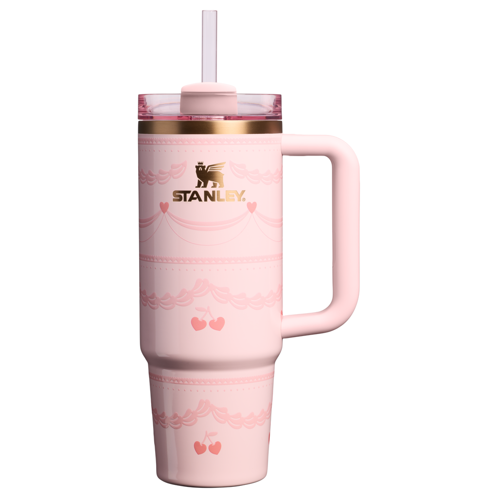 Insulated Travel The Valentine’s Day Quencher H2.0 Flowstate Tumbler D232U - Premium Stainless Steel Straw Cup for All-Day Hydration - Pink Velvet Cake