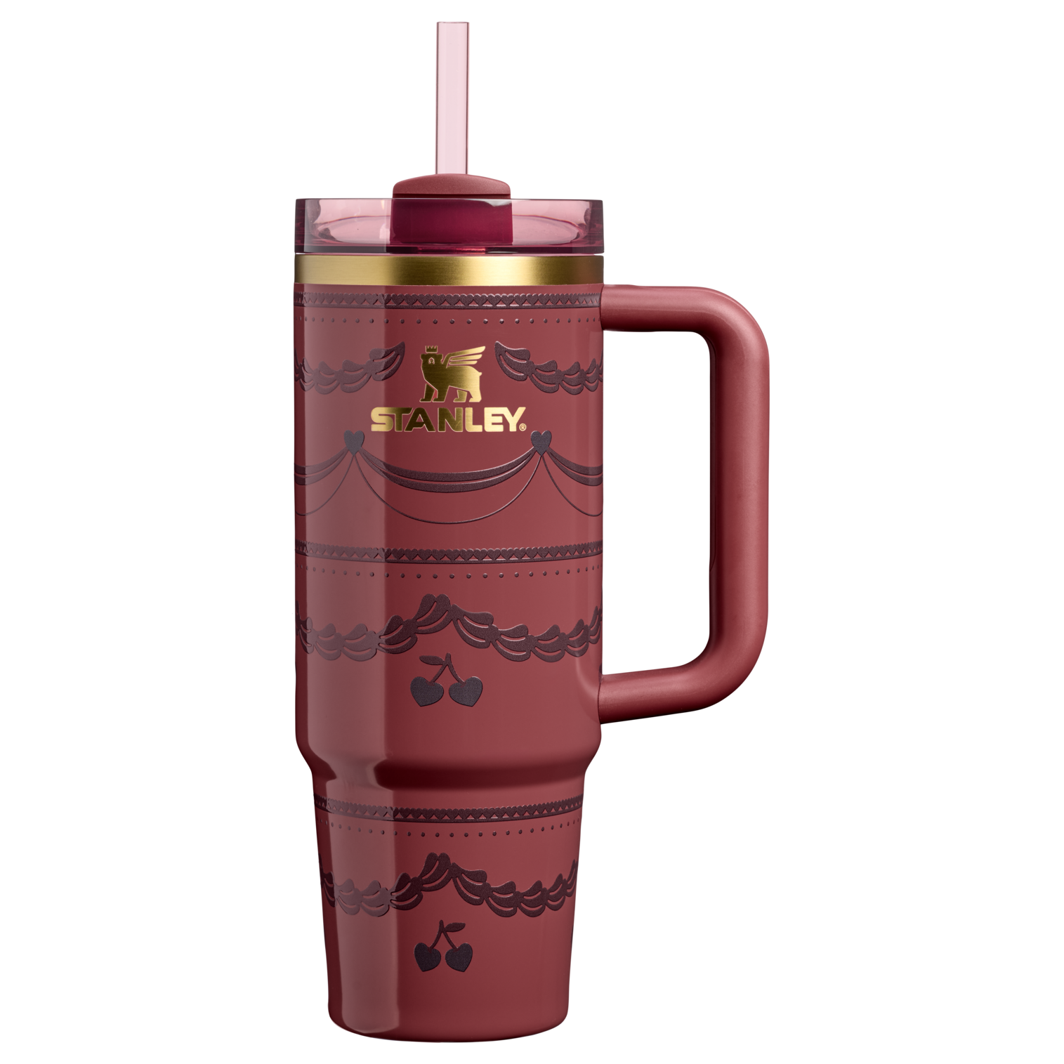 Insulated Travel The Valentine’s Day Quencher H2.0 Flowstate Tumbler D232U - Premium Stainless Steel Straw Cup for All-Day Hydration - Red Velvet Cake